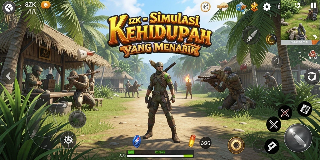 Tangkapan layar dalam gameplay <strong>8ZK</strong> menampilkan karakter dalam skenario kehidupan sehari-hari.