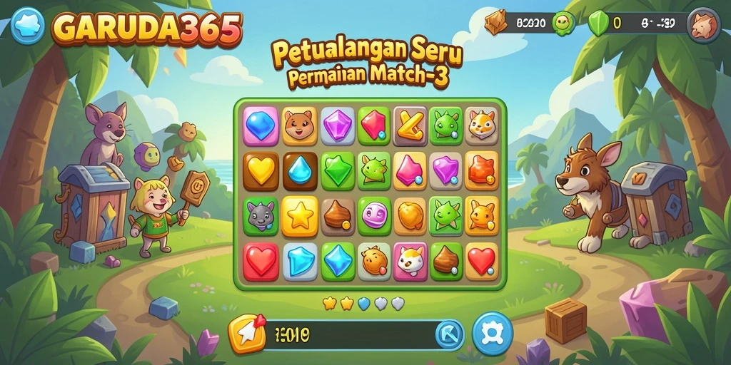 Tampilan gameplay GARUDA365 dengan kombinasi warna cerah.