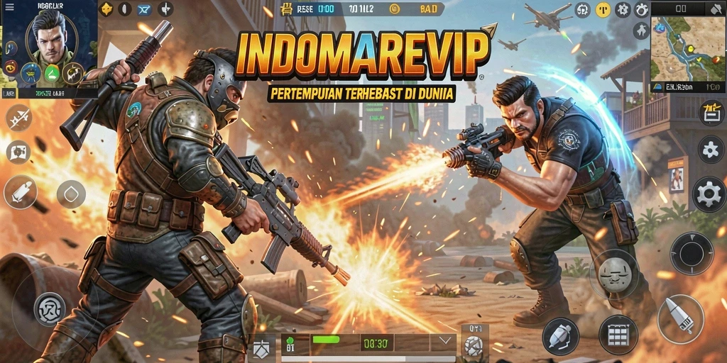 Screenshot gameplay yang mendebarkan dalam INDOMAREVIP Battle Royale.
