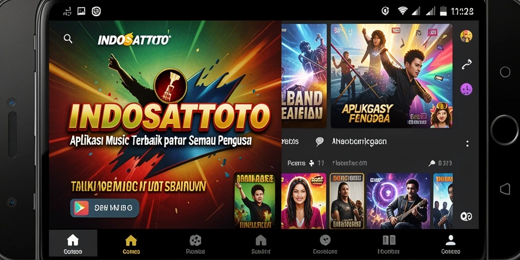 Tampilan screenshot yang menampilkan fitur utama game musik INDOSATTOTO.