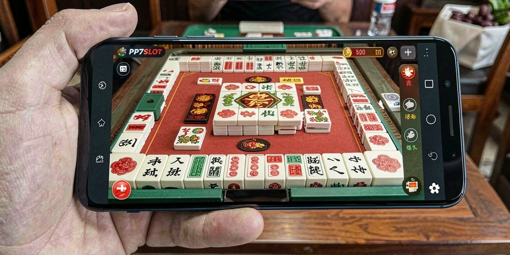 Tampilan gameplay menarik di PP7SLOT yang menampilkan tantangan Mahjong.