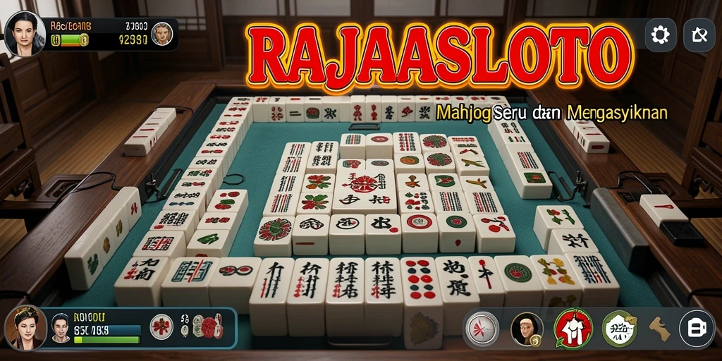 Screenshot gameplay RAJASLOTO menunjukkan keseruan bermain Mahjong dengan teman.