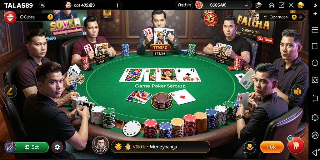 Screenshot gameplay TALAS89 yang menampilkan momen seru permainan poker.