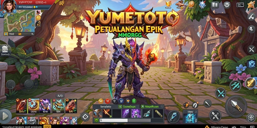 Tangkapan layar gameplay YUMETOTO yang menampilkan aksi seru dalam dunia MMORPG.