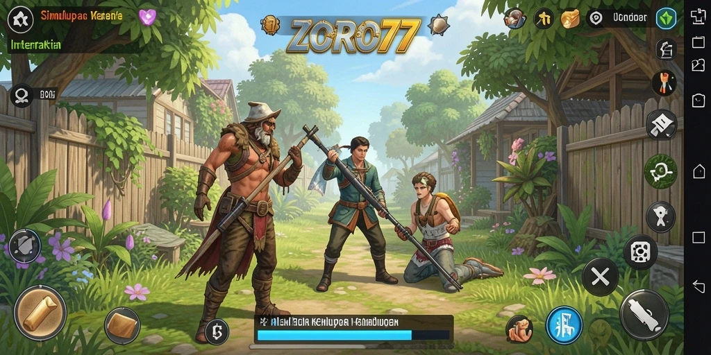 Tampilan utama gameplay ZORO77 yang menarik dan interaktif.